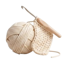 Imagem de uma agulha e linha de crochê