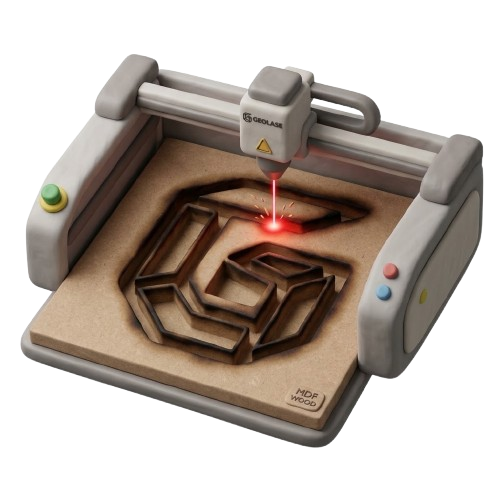 Imagem de uma cortadora a laser