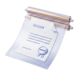 Imagem de um papel sendo plastificado